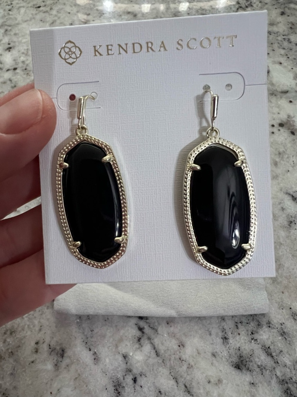 Kendra Scott Black Danielle Drop Earrings